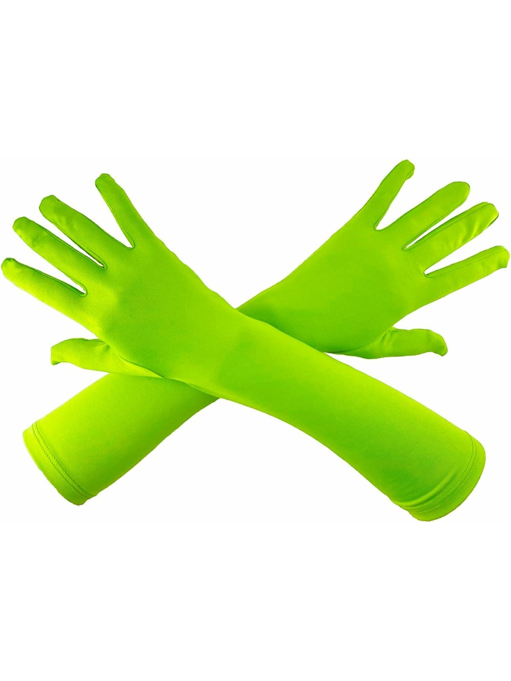 Unisex Dark Green Polyester Elbow Length Stretchy Party Cosplay Costume Gloves